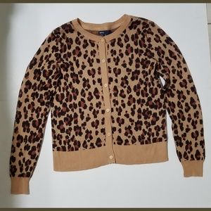 Gap Kids Cheetah Animal Print Cardigan Sweater